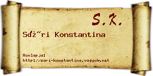 Sári Konstantina névjegykártya